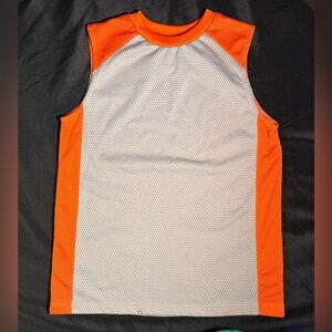 Athletic Works Kids Sleeveless Shirt - Orange and Silver Boys L (10/12)